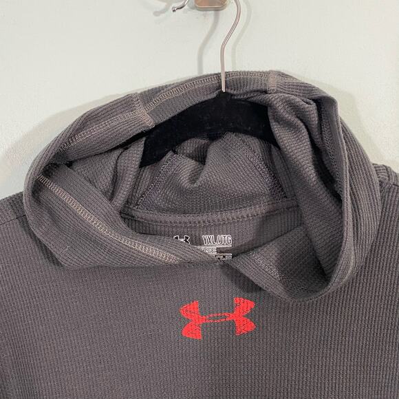 Under Armour Youth Grey Waffle Knit Pullover Hoodie Size YXL - Picture 3 of 9